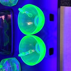 Federal Glass Uranium glass teacups